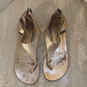 Giuseppe Zanotti Gold Sandals with Luxe Design